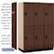 Salsbury Industries 2 Tier Designer Locker, 54"Wx76"Hx21"D, 6 Door, Mahogany 18-22361MAH - alternate 6